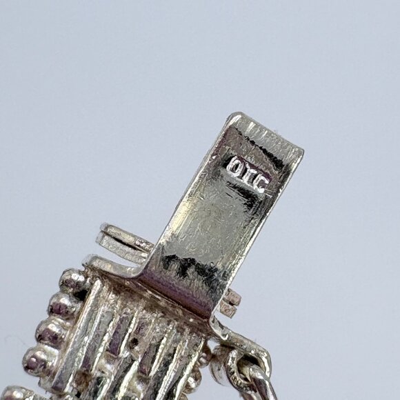 Sterling Silver 925 Interlocking Link Beaded Design Chain Bracelet Size 7.25" - Picture 7 of 11
